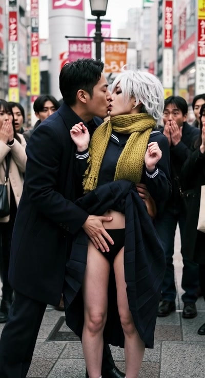 広場でキス⑧