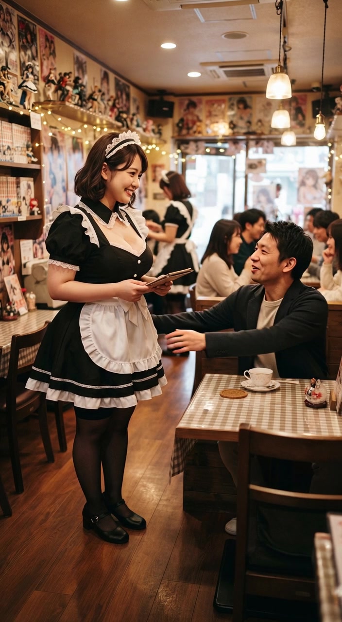 メイドカフェでのキスチェック