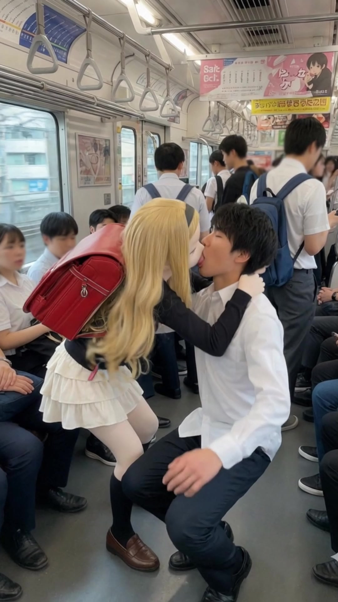 電車内でキス③