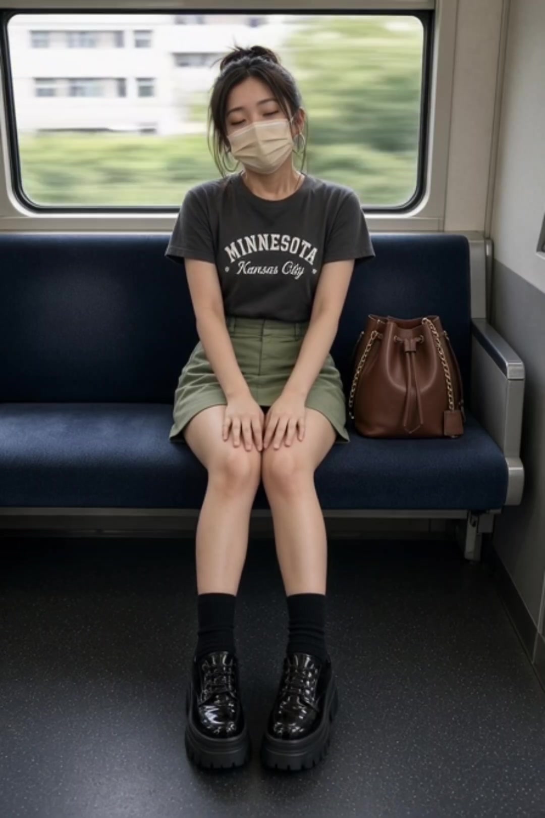 女の子が電車に乗ってるだけ