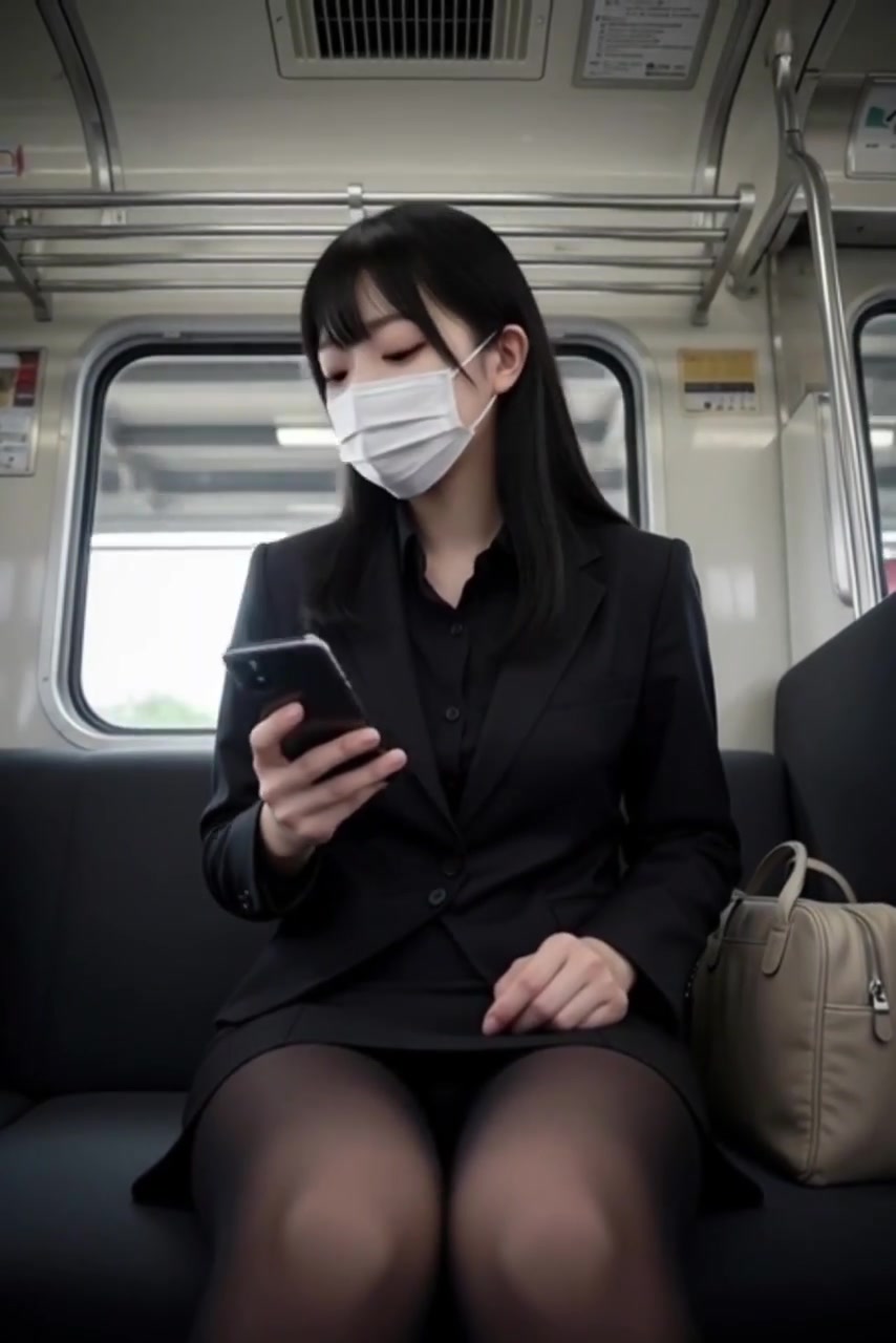 女の子が電車に乗ってるだけ
